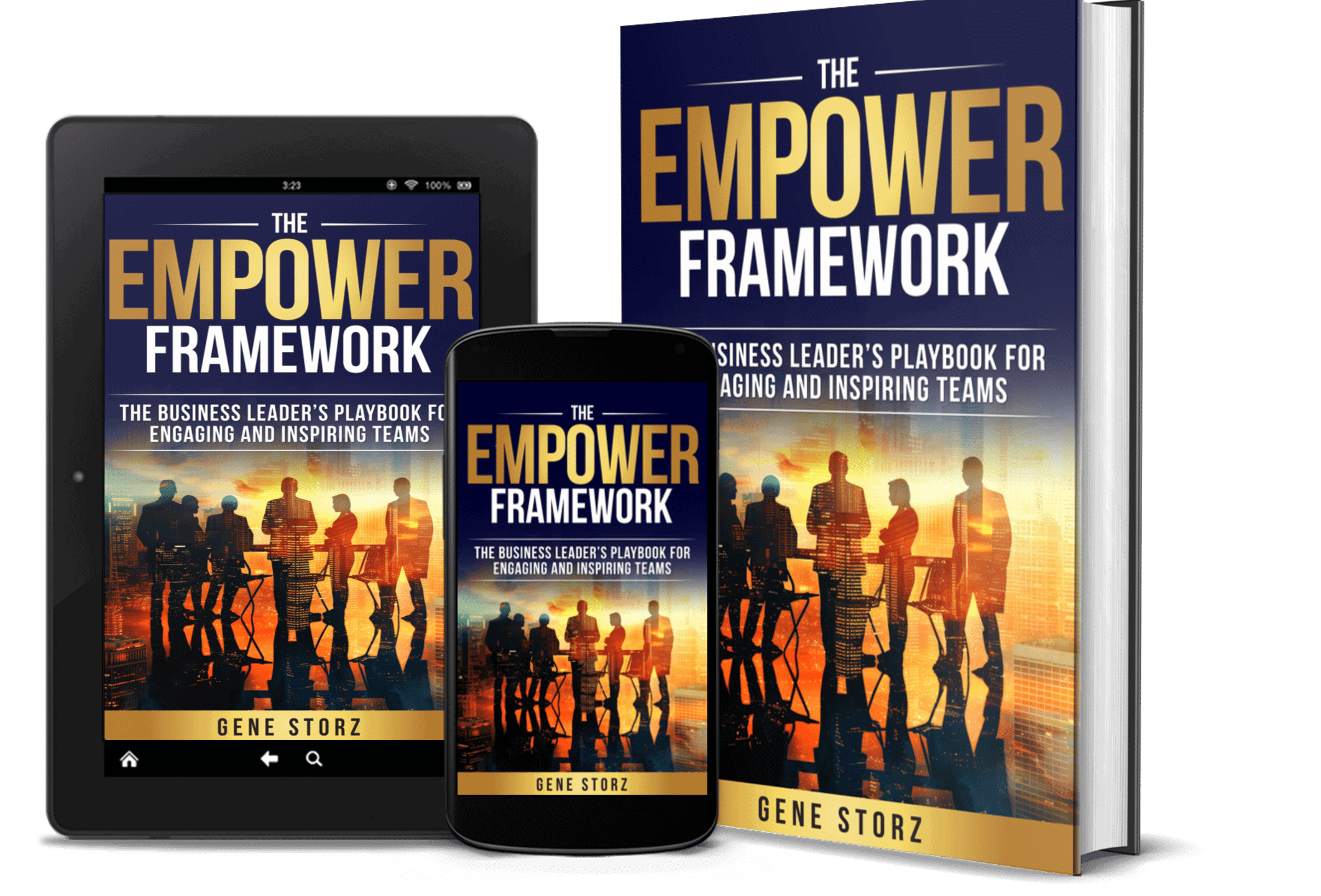 The EMPOWER Framework book on tablet, phone, and hardback